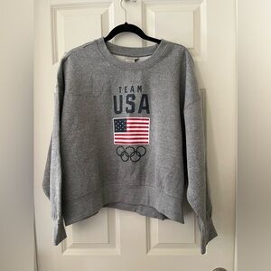 NWT Women’s Team USA Gray Drop Shoulder Crewneck sweatshirt Graphic logo XXL